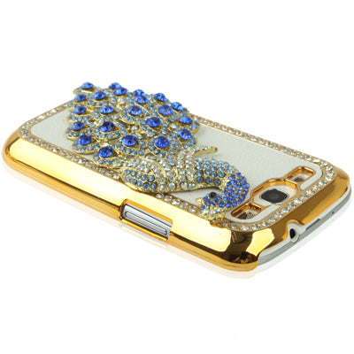 Peacock Diamond Encrusted Gold Plate Plastic Case for Galaxy SIII / i9300