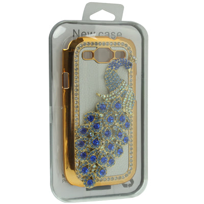 Peacock Diamond Encrusted Gold Plate Plastic Case for Galaxy SIII / i9300