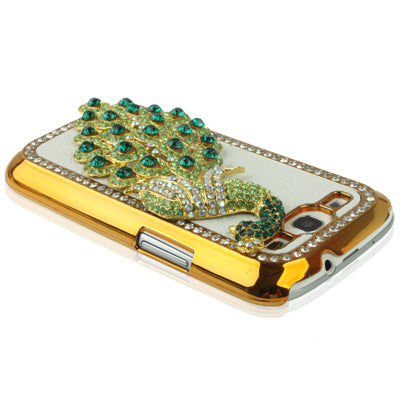 Peacock Diamond Encrusted Gold Plate Plastic Case for Galaxy SIII / i9300