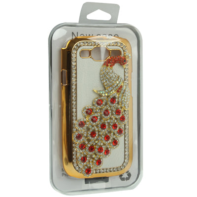 Peacock Diamond Encrusted Gold Plate Plastic Case for Galaxy SIII / i9300