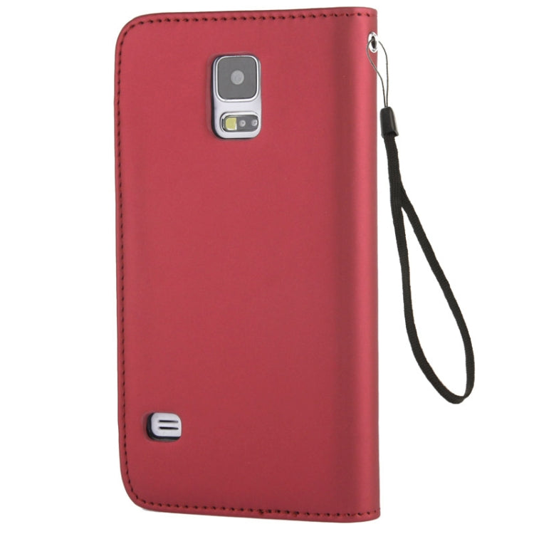Flip Frosted Leather Case with Card Slots & Lanyard for Galaxy S5 / G900