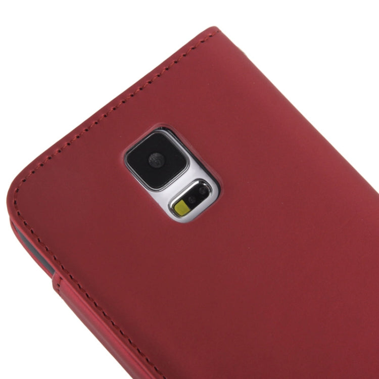 Flip Frosted Leather Case with Card Slots & Lanyard for Galaxy S5 / G900
