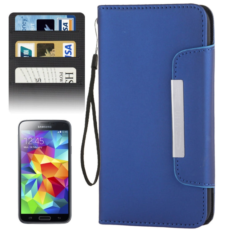 Flip Frosted Leather Case with Card Slots & Lanyard for Galaxy S5 / G900