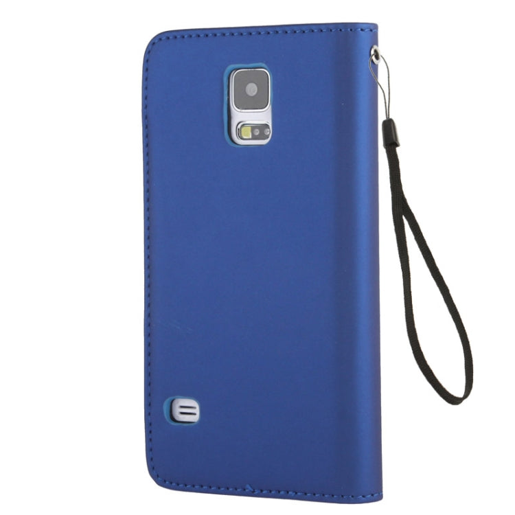 Flip Frosted Leather Case with Card Slots & Lanyard for Galaxy S5 / G900