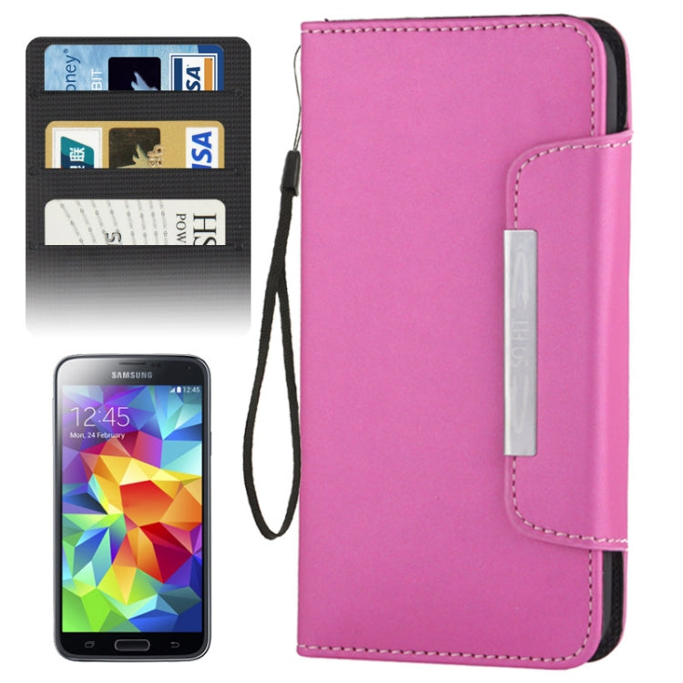 Flip Frosted Leather Case with Card Slots & Lanyard for Galaxy S5 / G900