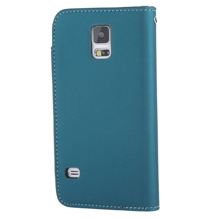 Flip Frosted Leather Case with Card Slots & Lanyard for Galaxy S5 / G900
