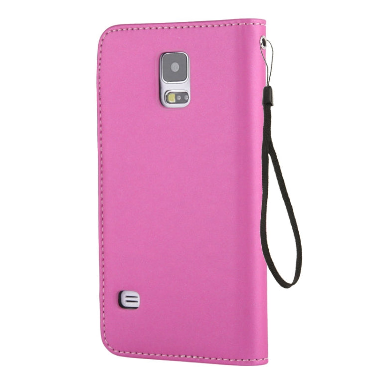 Flip Frosted Leather Case with Card Slots & Lanyard for Galaxy S5 / G900