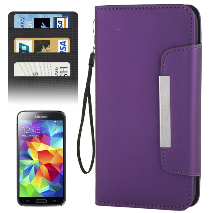 Flip Frosted Leather Case with Card Slots & Lanyard for Galaxy S5 / G900