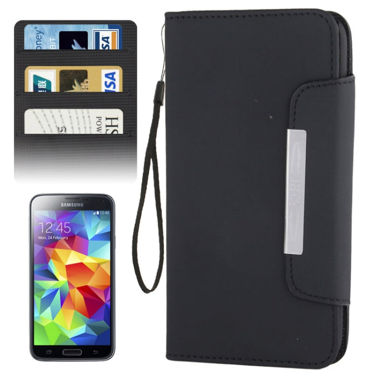 Flip Frosted Leather Case with Card Slots & Lanyard for Galaxy S5 / G900