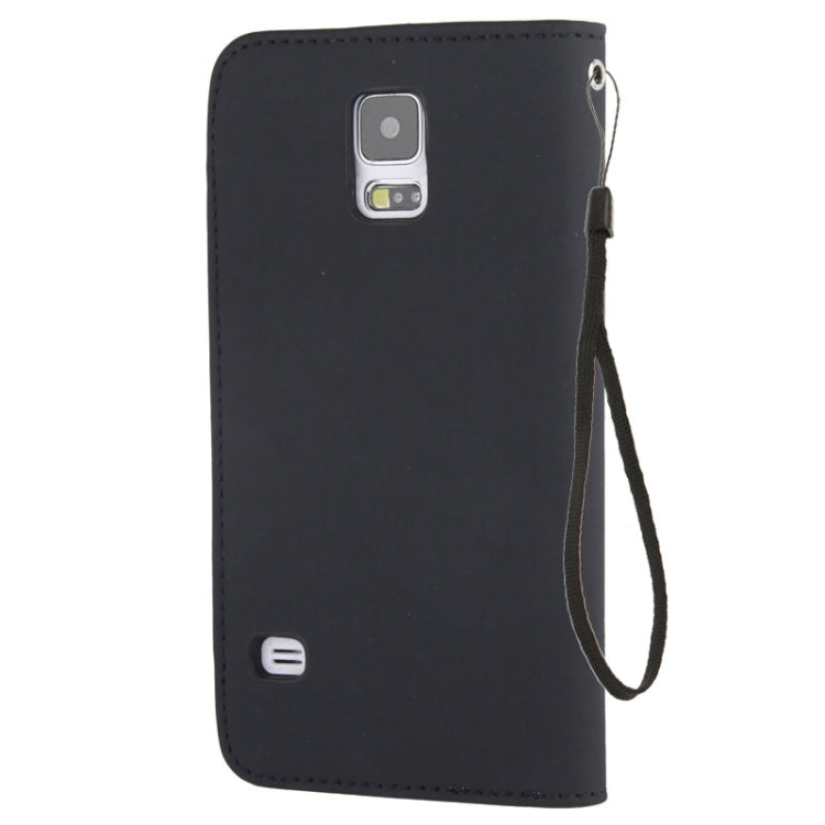 Flip Frosted Leather Case with Card Slots & Lanyard for Galaxy S5 / G900