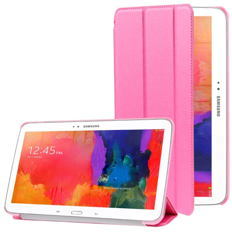 3-folding Hairline Texture Leather Case with Holder for Galaxy Tab Pro 8.4 / T320