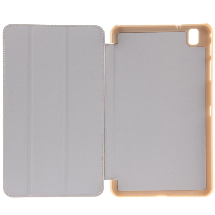 3-folding Hairline Texture Leather Case with Holder for Galaxy Tab Pro 8.4 / T320