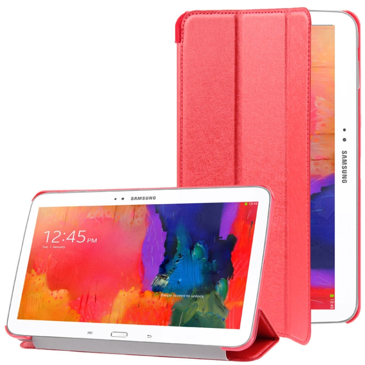 3-folding Hairline Texture Leather Case with Holder for Galaxy Tab Pro 8.4 / T320