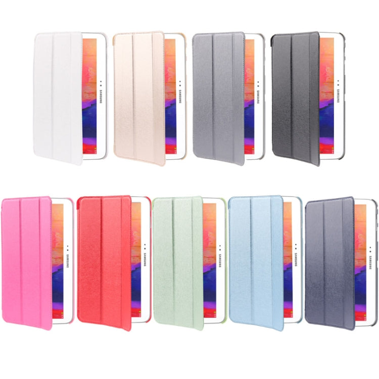 3-folding Hairline Texture Leather Case with Holder for Galaxy Tab Pro 8.4 / T320