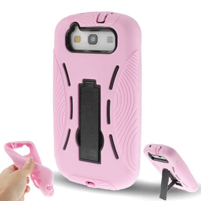 Silicone Case + Plastic Case with Holder for Galaxy SIII / i9300