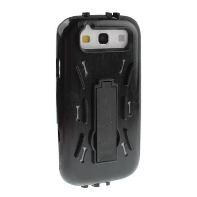 Silicone Case + Plastic Case with Holder for Galaxy SIII / i9300