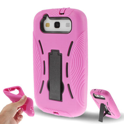 Silicone Case + Plastic Case with Holder for Galaxy SIII / i9300