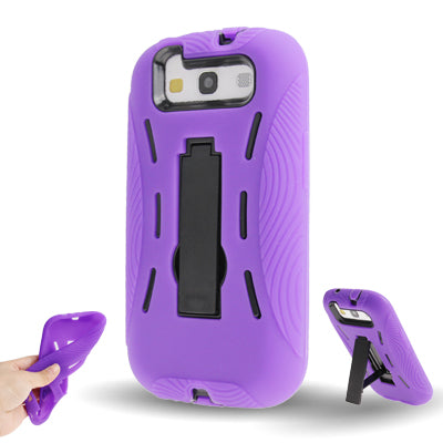 Silicone Case + Plastic Case with Holder for Galaxy SIII / i9300