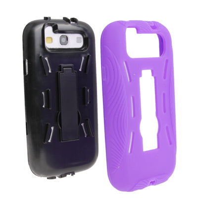 Silicone Case + Plastic Case with Holder for Galaxy SIII / i9300