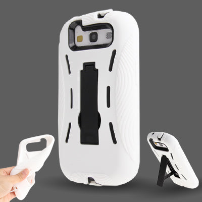 Silicone Case + Plastic Case with Holder for Galaxy SIII / i9300