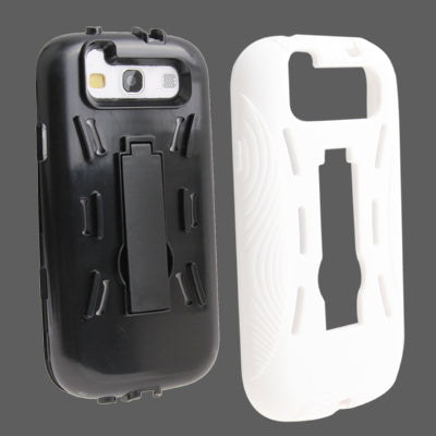 Silicone Case + Plastic Case with Holder for Galaxy SIII / i9300