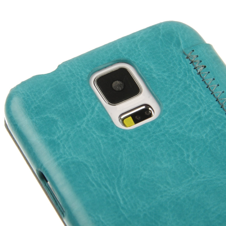 Crazy Horse Texture Leather Case with Call Display ID for Galaxy S5 / G900