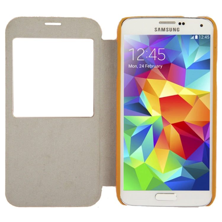 Crazy Horse Texture Leather Case with Call Display ID for Galaxy S5 / G900