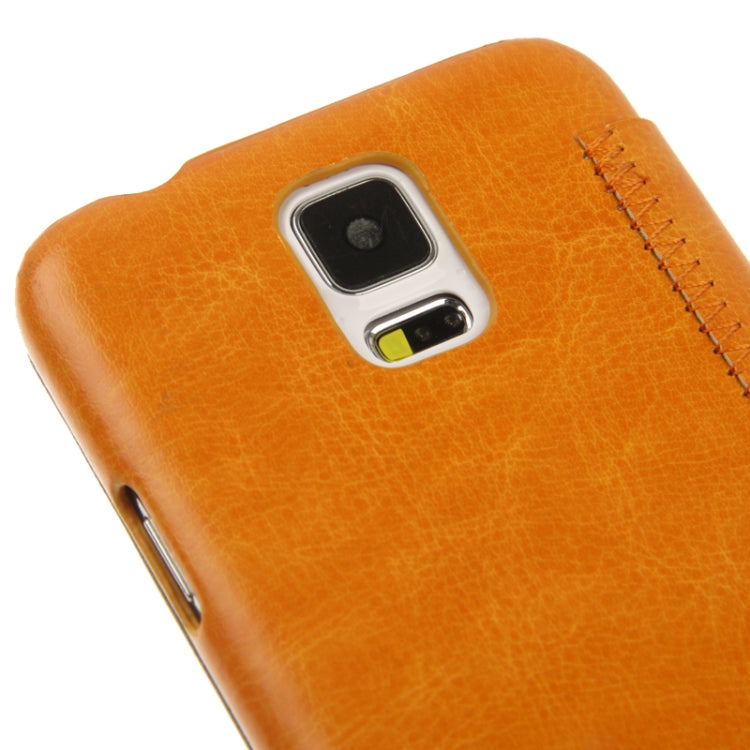 Crazy Horse Texture Leather Case with Call Display ID for Galaxy S5 / G900