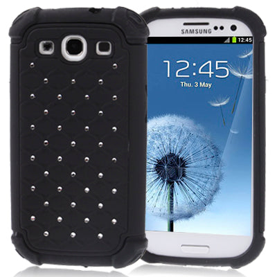 Luxury Bling Diamond Encrusted Detachable Plastic + Silicon Protective Cases for Galaxy SIII / i9300