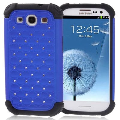 Luxury Bling Diamond Encrusted Detachable Plastic + Silicon Protective Cases for Galaxy SIII / i9300