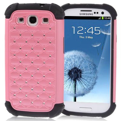 Luxury Bling Diamond Encrusted Detachable Plastic + Silicon Protective Cases for Galaxy SIII / i9300
