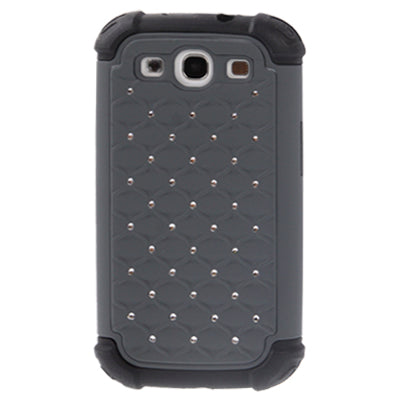 Luxury Bling Diamond Encrusted Detachable Plastic + Silicon Protective Cases for Galaxy SIII / i9300