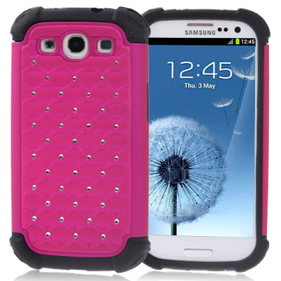 Luxury Bling Diamond Encrusted Detachable Plastic + Silicon Protective Cases for Galaxy SIII / i9300
