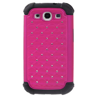 Luxury Bling Diamond Encrusted Detachable Plastic + Silicon Protective Cases for Galaxy SIII / i9300