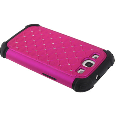 Luxury Bling Diamond Encrusted Detachable Plastic + Silicon Protective Cases for Galaxy SIII / i9300