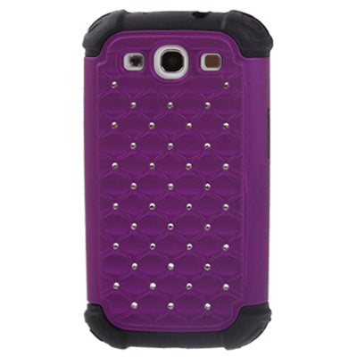 Luxury Bling Diamond Encrusted Detachable Plastic + Silicon Protective Cases for Galaxy SIII / i9300