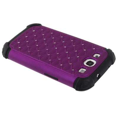 Luxury Bling Diamond Encrusted Detachable Plastic + Silicon Protective Cases for Galaxy SIII / i9300