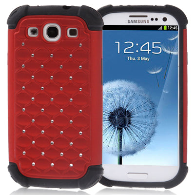 Luxury Bling Diamond Encrusted Detachable Plastic + Silicon Protective Cases for Galaxy SIII / i9300