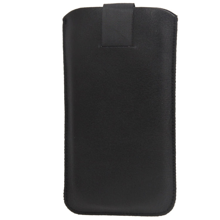 Universal Leather Case Pocket Sleeve Bag with Pull Up Tab for Galaxy S IV mini / i9190