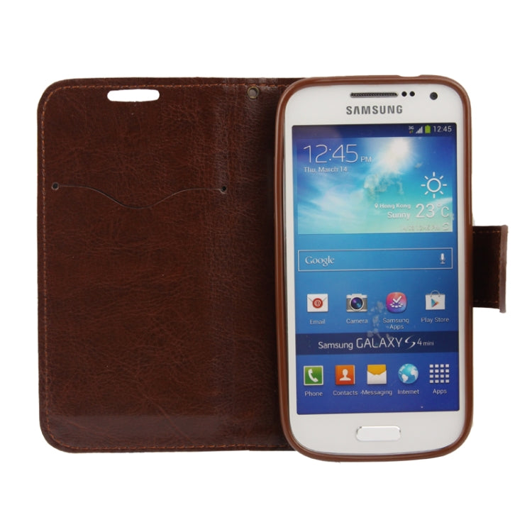 Cloth Texture Peony Pattern Leather Case with Credit Card Slot & Holder for Galaxy S IV mini / i9190