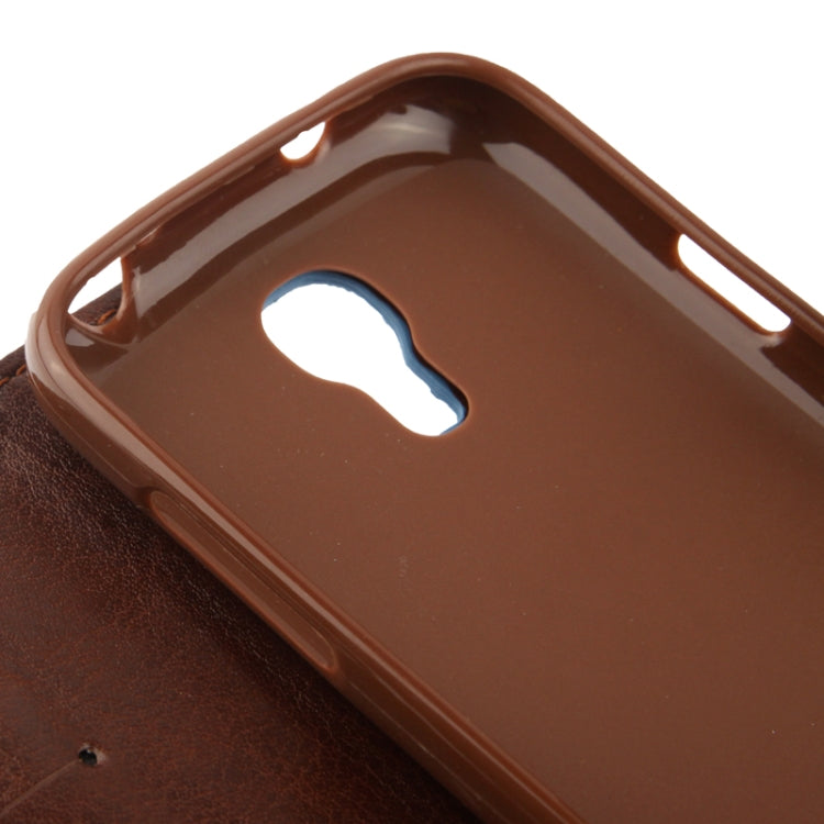Cloth Texture Peony Pattern Leather Case with Credit Card Slot & Holder for Galaxy S IV mini / i9190