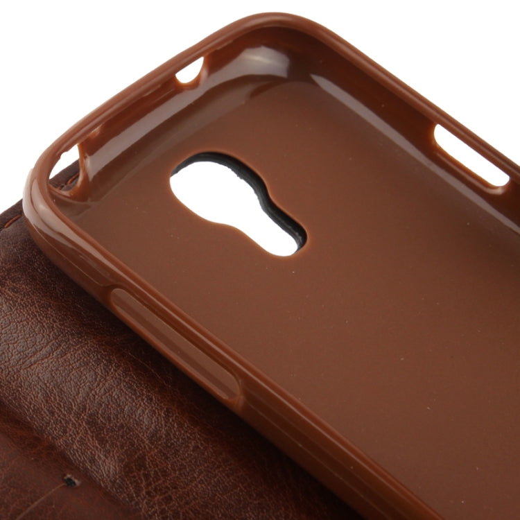 Cloth Texture Peony Pattern Leather Case with Credit Card Slot & Holder for Galaxy S IV mini / i9190