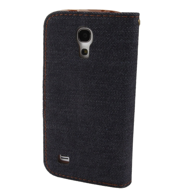 Denim Texture Horizontal Flip Leather Case with Credit Card Slots & Holder for Galaxy S IV mini / i9190