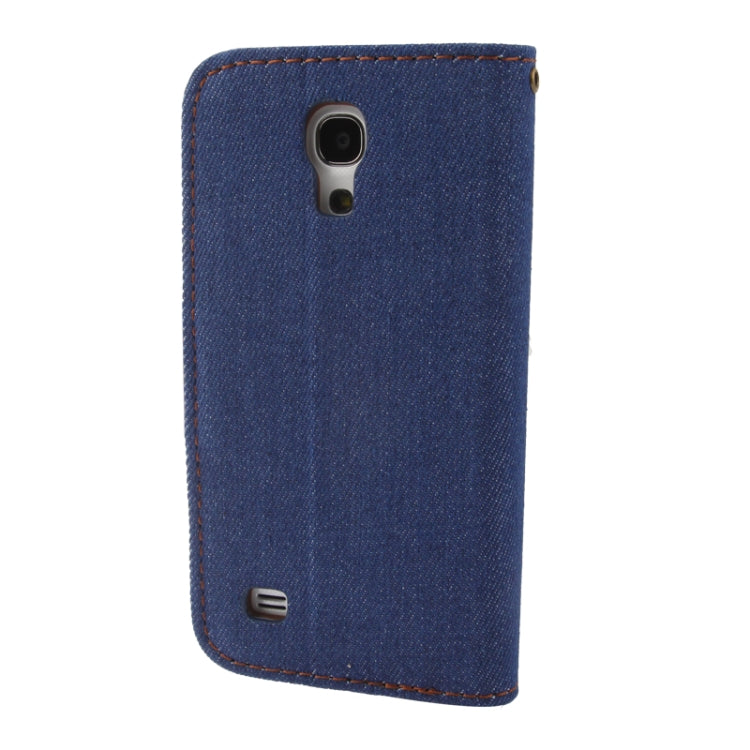 Denim Texture Horizontal Flip Leather Case with Credit Card Slots & Holder for Galaxy S IV mini / i9190