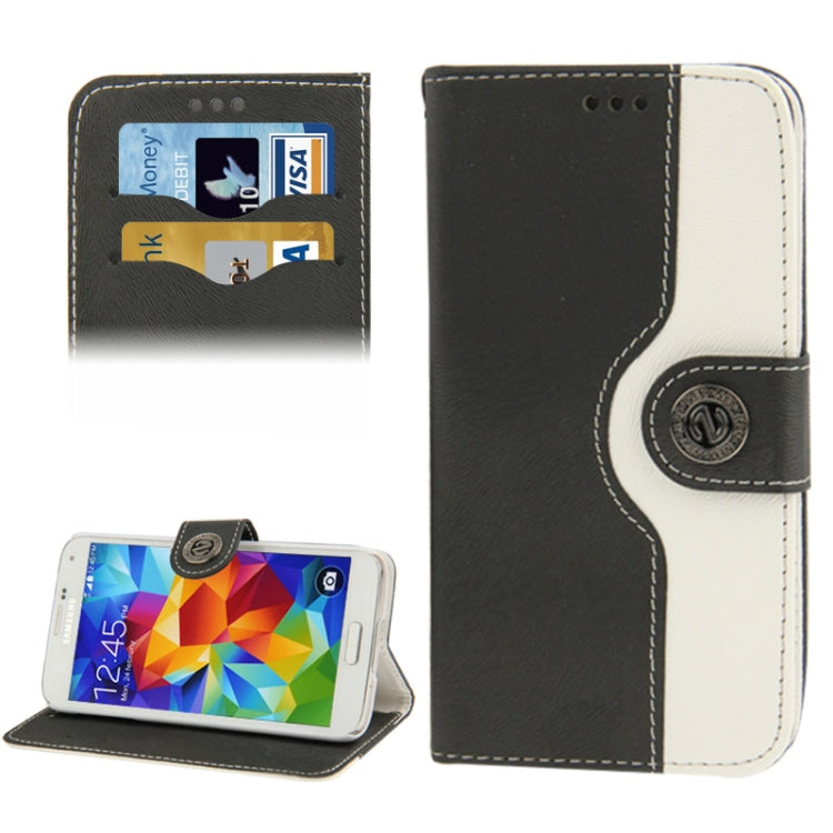 2-color Discoloring Texture Leather Case with Card Slots & Holder for Galaxy S5 / G900