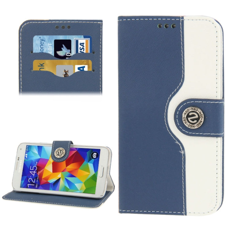 2-color Discoloring Texture Leather Case with Card Slots & Holder for Galaxy S5 / G900