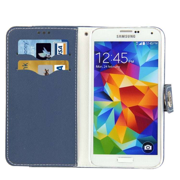 2-color Discoloring Texture Leather Case with Card Slots & Holder for Galaxy S5 / G900