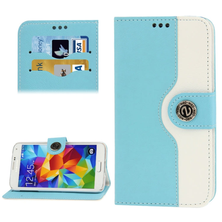 2-color Discoloring Texture Leather Case with Card Slots & Holder for Galaxy S5 / G900