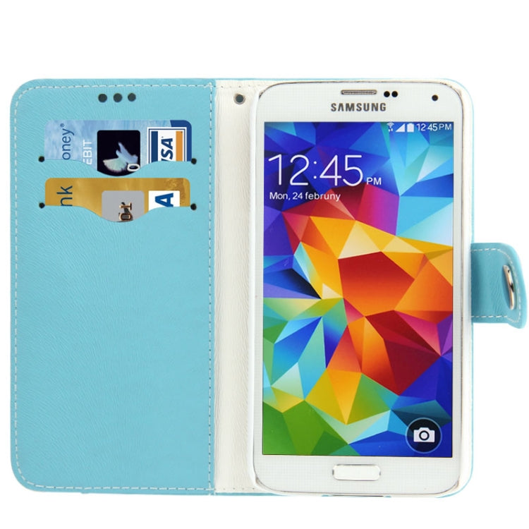 2-color Discoloring Texture Leather Case with Card Slots & Holder for Galaxy S5 / G900