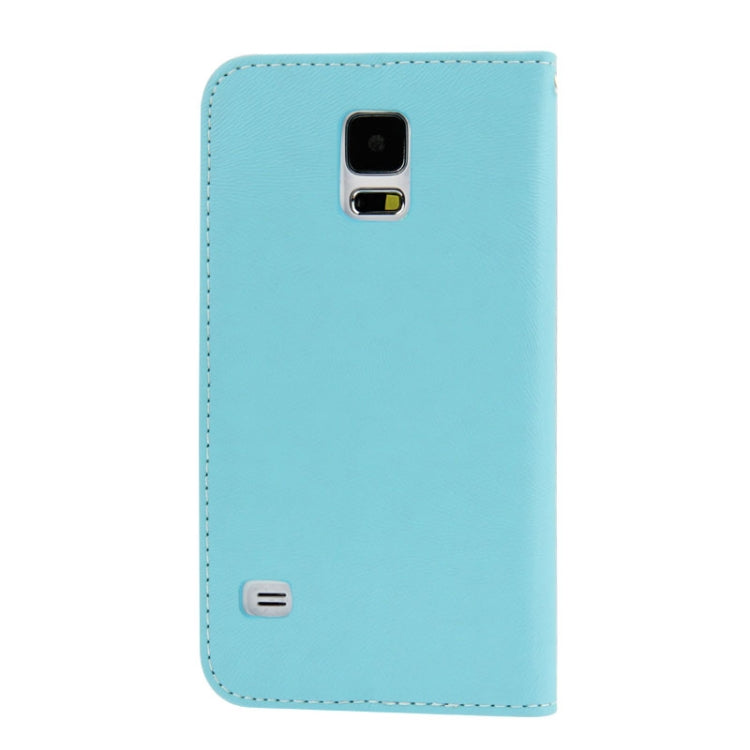 2-color Discoloring Texture Leather Case with Card Slots & Holder for Galaxy S5 / G900